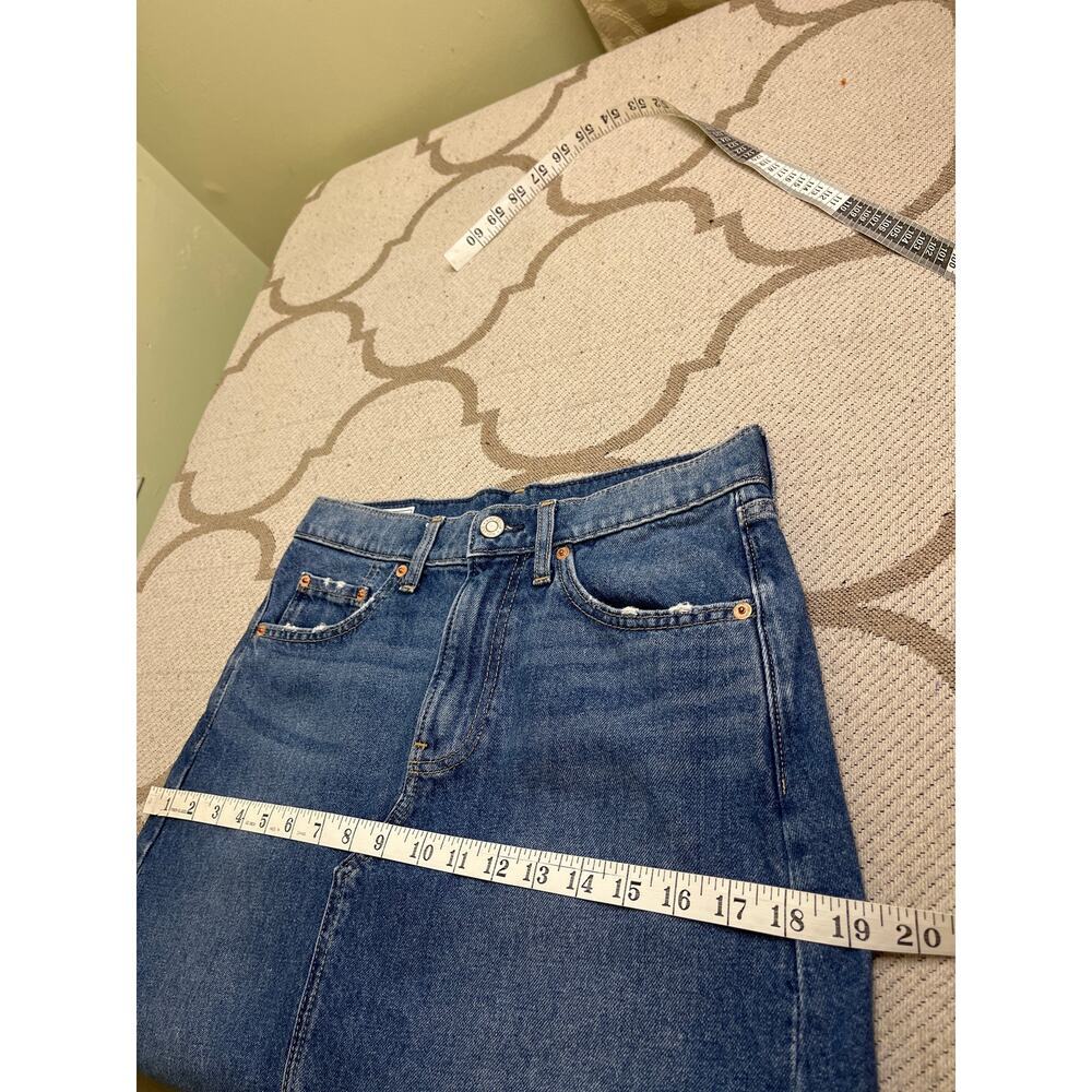 Gap denim maxi front slit raw hem skirt, Medium indigo, size 4, Y2K, Boho - Picture 9 of 15